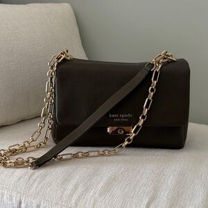 Kate Spade Olive Crossbody Bag with Gold Chain